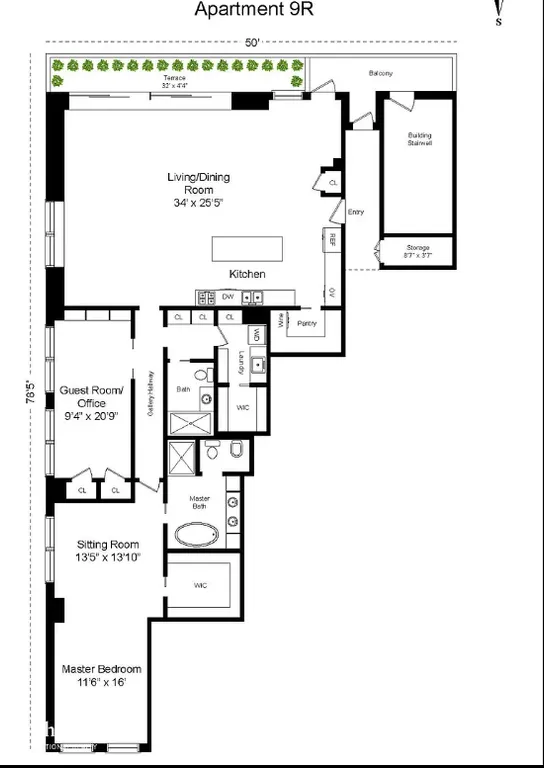 11 West 30th Street, 9R | floorplan | View 18