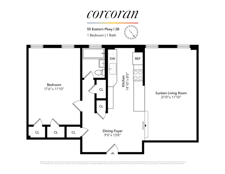 55 Eastern Parkway, 2B | floorplan | View 8