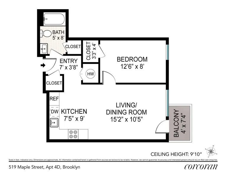 519 Maple Street, 4D | floorplan | View 5