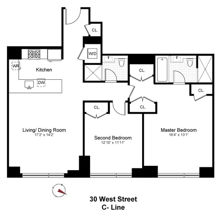 30 West Street, 23C | floorplan | View 9