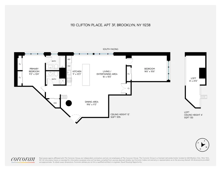 110 Clifton Place, 3F | floorplan | View 10