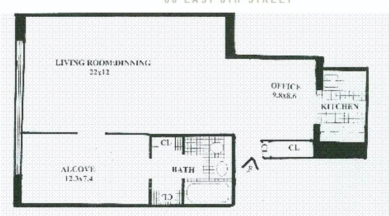 60 East 8th Street, 6F | floorplan | View 8