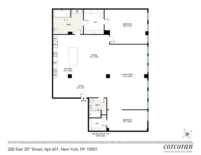 208 West 30th Street, 601 | floorplan | View 7