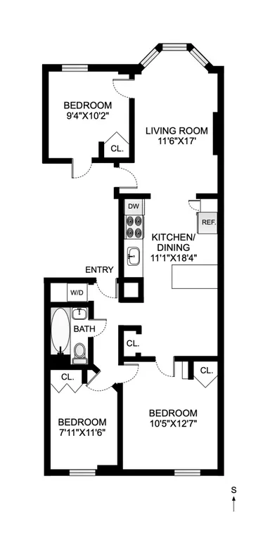 693 Degraw Street, 3 | floorplan | View 7