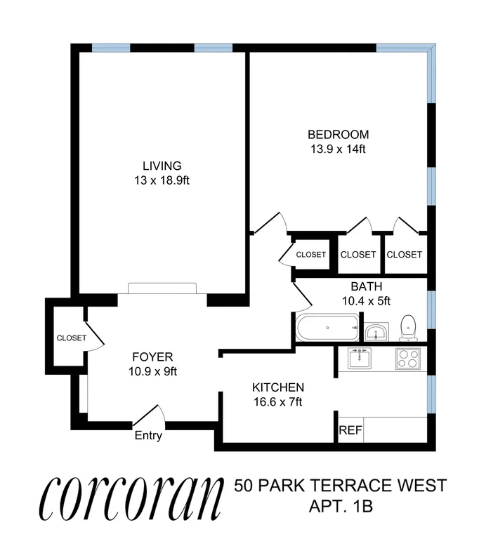 50 Park Terrace West, 1B | floorplan | View 6