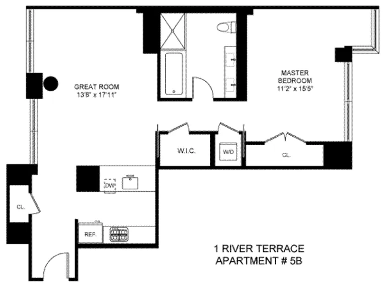 2 River Terrace, 5B | floorplan | View 9