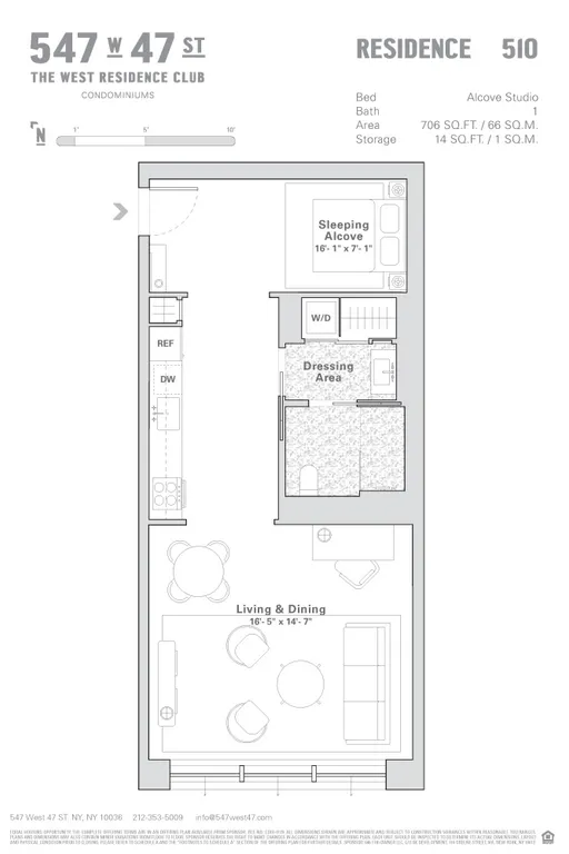 547 West 47th Street, 510 | floorplan | View 7