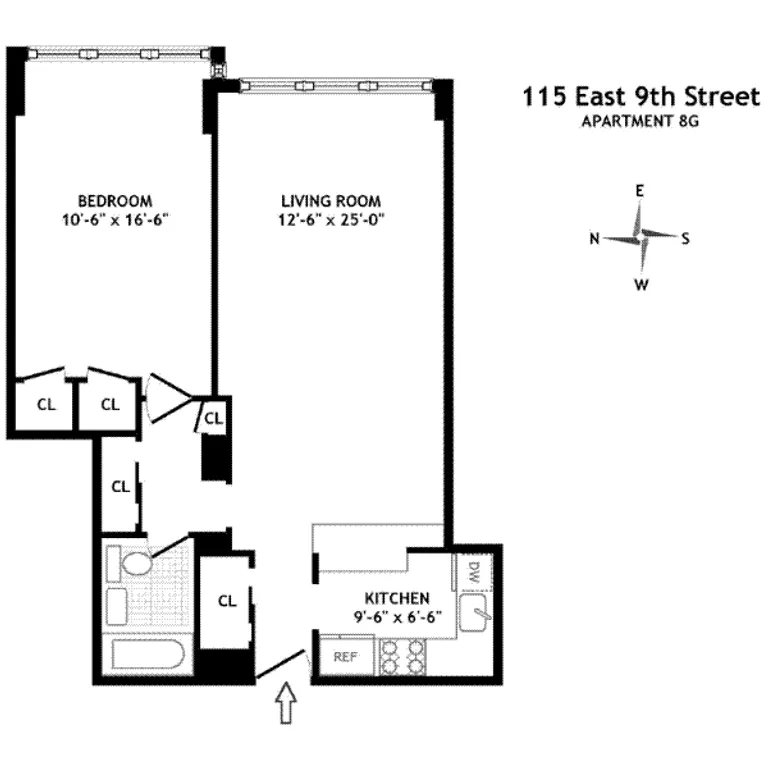 115 East 9th Street, 8G | floorplan | View 5