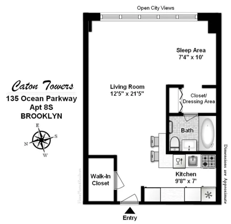 135 Ocean Parkway, 8S | floorplan | View 6