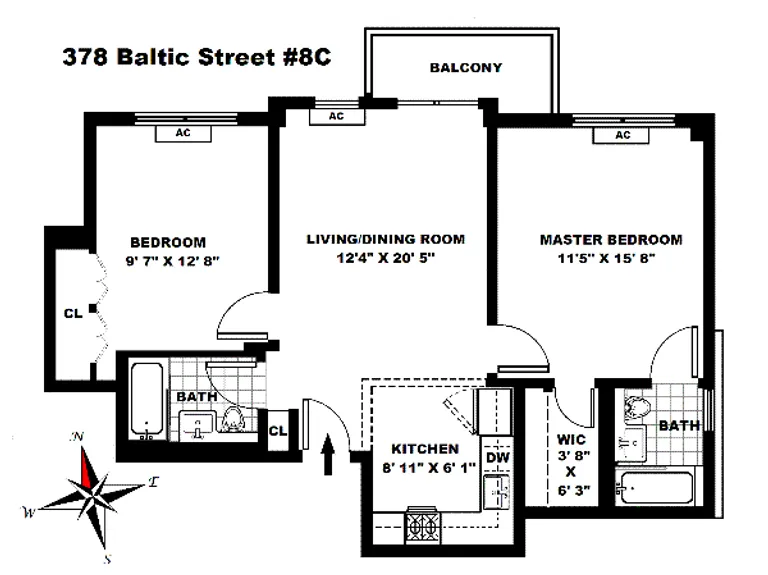 378 Baltic Street, 8C | floorplan | View 8