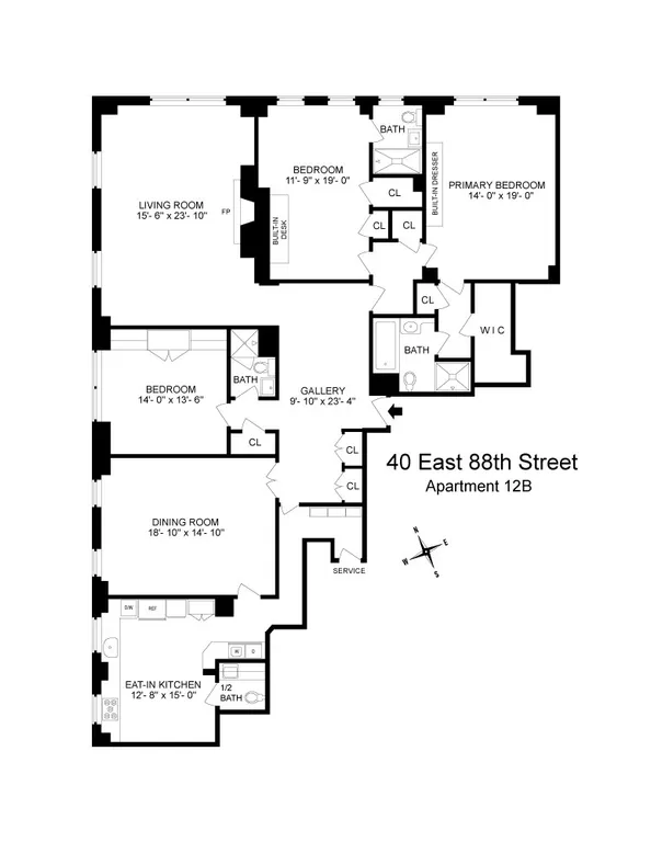40 East 88th Street, 12B | floorplan | View 13
