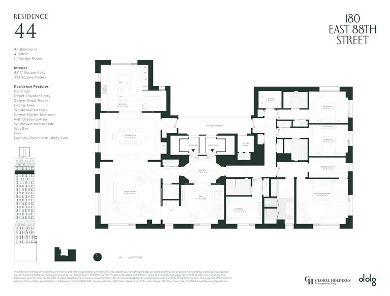 180 East 88th Street, PH44/46TER | floorplan | View 37