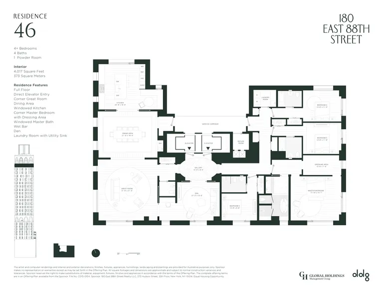 180 East 88th Street, PH44/46TER | floorplan | View 38