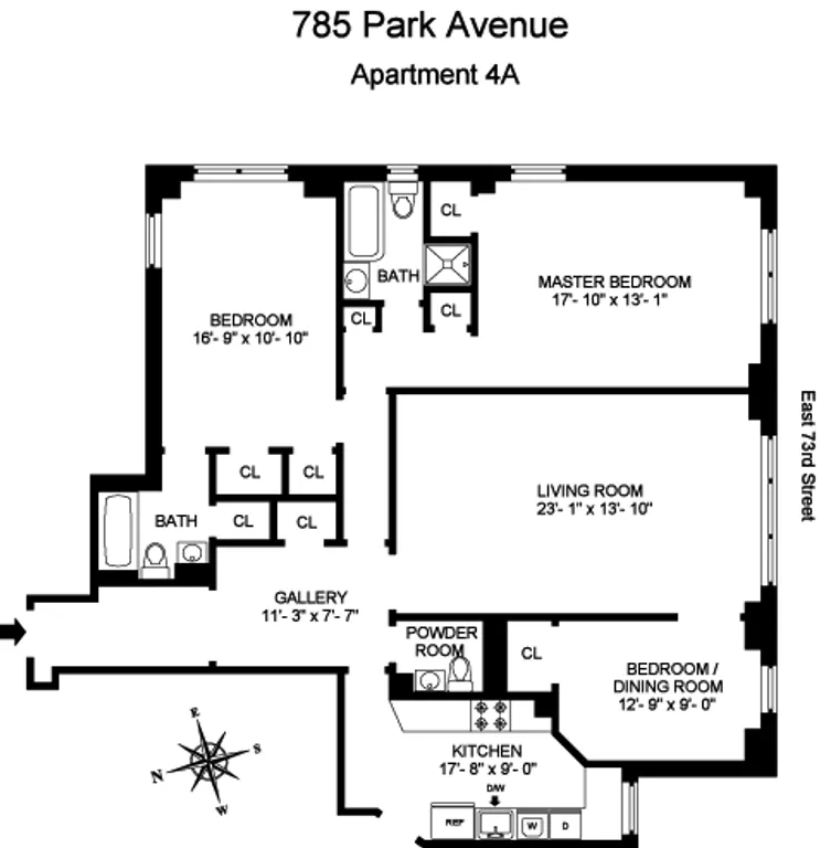 785 Park Avenue, 4A | floorplan | View 5