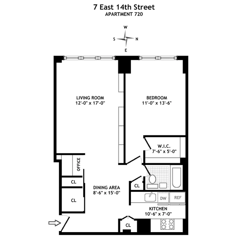 7 East 14th Street, 720 | floorplan | View 7