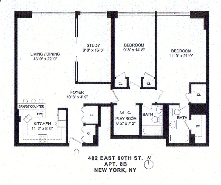 402 East 90th Street, 8B | floorplan | View 10