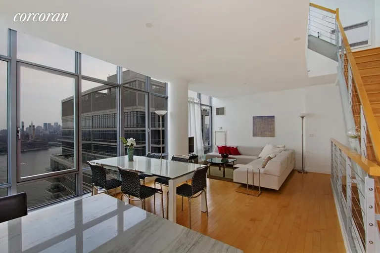 New York City Real Estate | View 1 NORTHSIDE PIERS, PH2 | Living Room | View 10