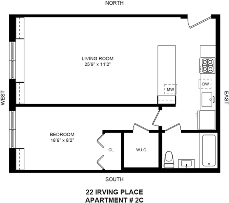 22 Irving Place, 2C | floorplan | View 9