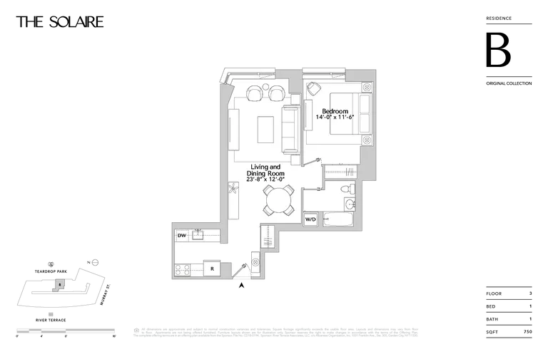 20 River Terrace, 3B | floorplan | View 2