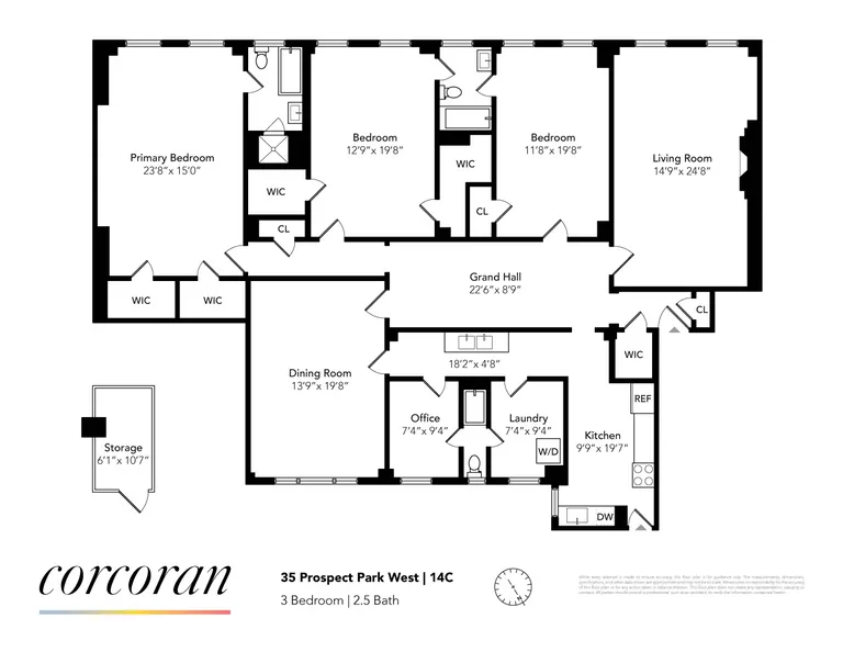 35 Prospect Park West, 14C | floorplan | View 15