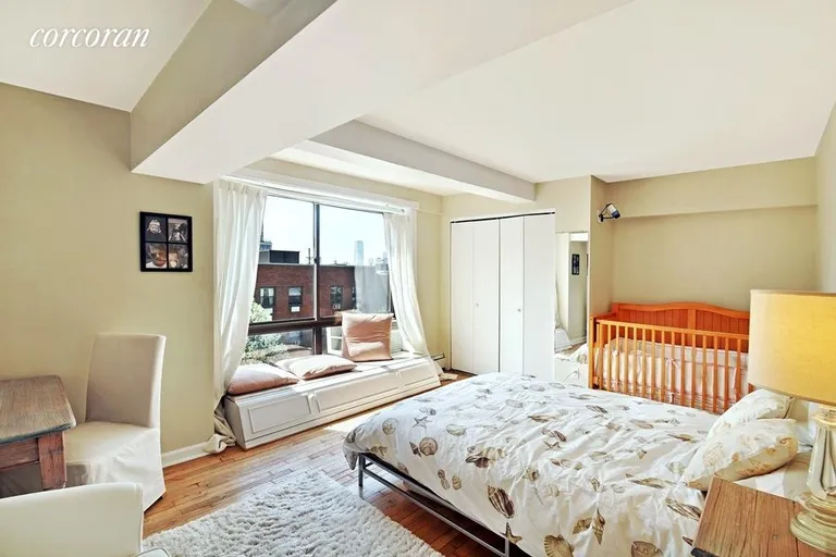 New York City Real Estate | View 130 Barrow Street, 404 | Sunny Master Bedroom w SouthWest Views | View 3