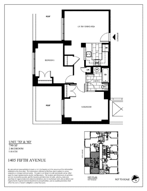 1405 Fifth Avenue, 7D | floorplan | View 4