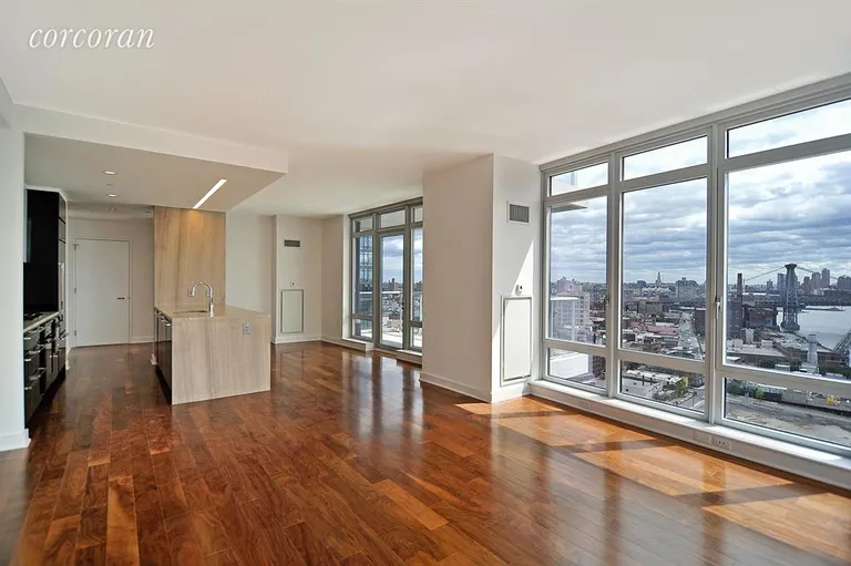 New York City Real Estate | View 2 Northside Piers, 24A | Living Room | View 2