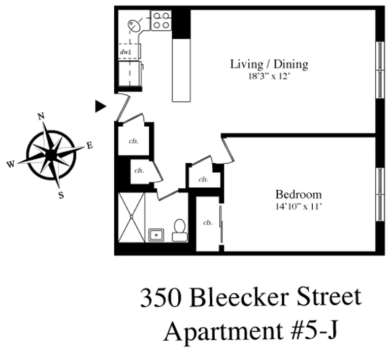 350 BLEECKER STREET, 5J | floorplan | View 5
