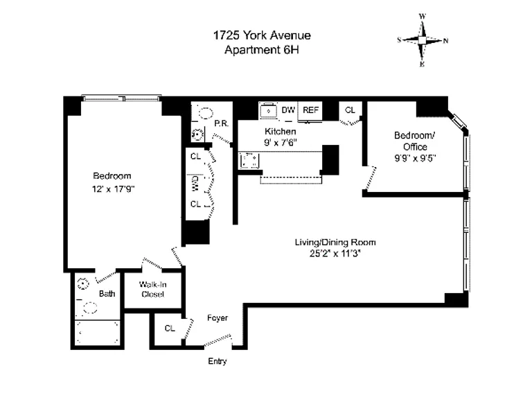 1725 York Avenue, 6H | floorplan | View 7