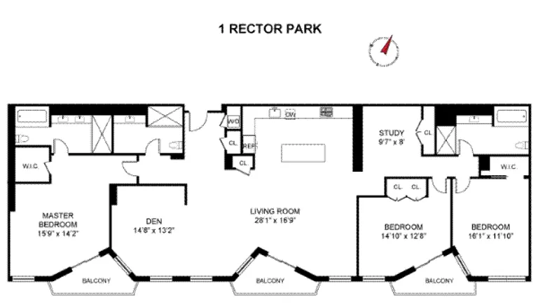 333 Rector Place, 1105 | floorplan | View 15