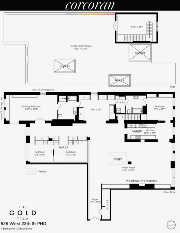 525 West 22nd Street, PHD | floorplan | View 17