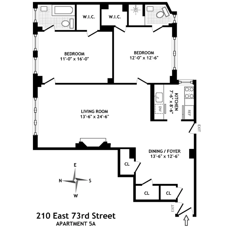 210 East 73rd Street, 5A | floorplan | View 9