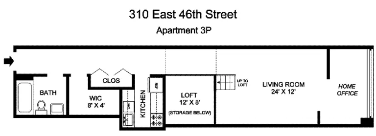310 East 46th Street, 3P | floorplan | View 6