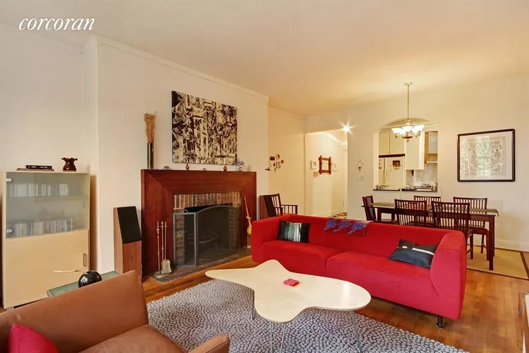 New York City Real Estate | View 171 West 12th Street, 1C | Living Room features 10ft. ceilings, wbf. | View 2