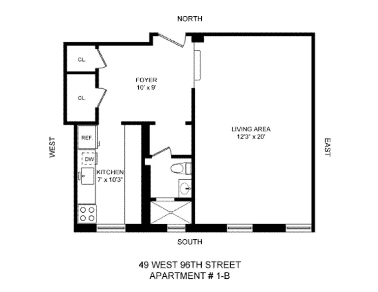 49 West 96th Street, 1B | floorplan | View 5