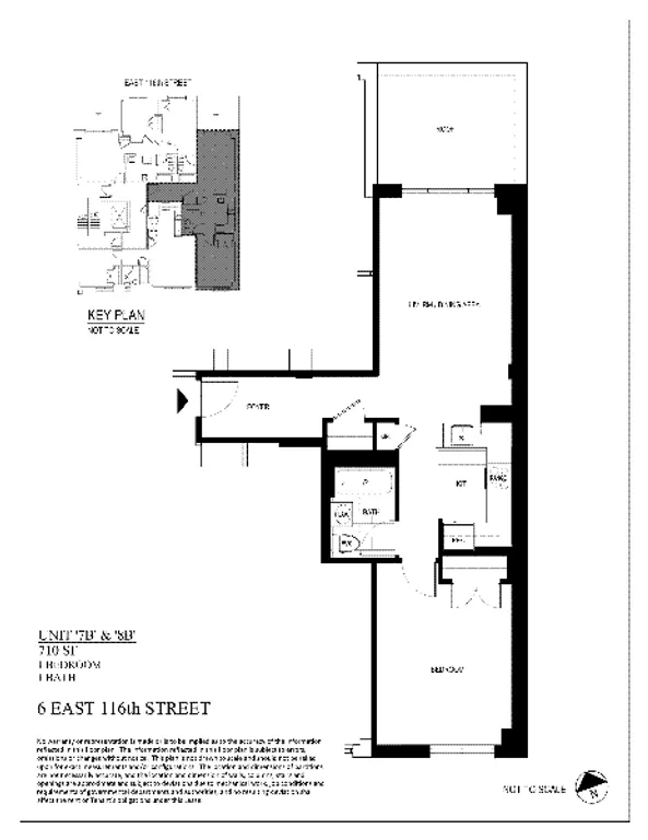 6 East 116th Street, 7B | floorplan | View 4