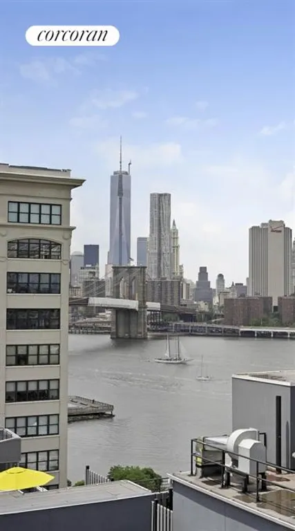 New York City Real Estate | View 133 Water Street, 11D | Manhattan skyline view from common roof deck | View 6