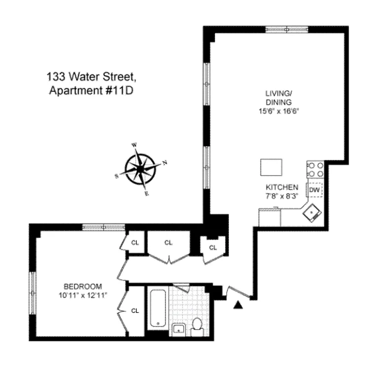 133 Water Street, 11D | floorplan | View 7