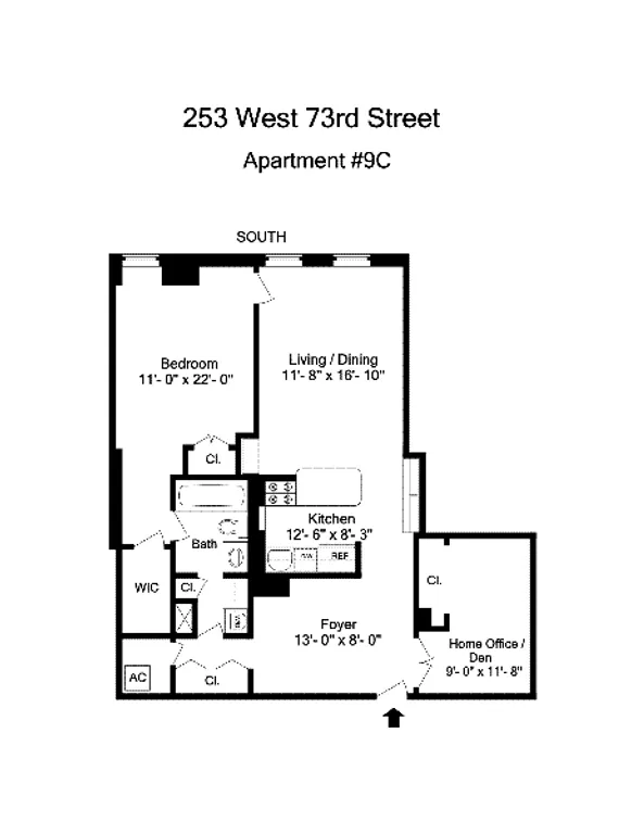 253 West 73rd Street, 9C | floorplan | View 5