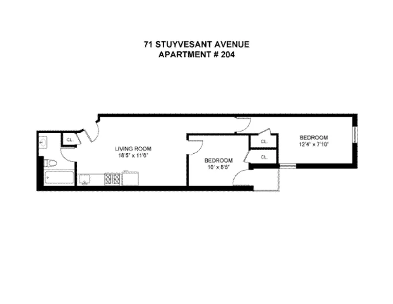 71 Stuyvesant Avenue, 204 | floorplan | View 1