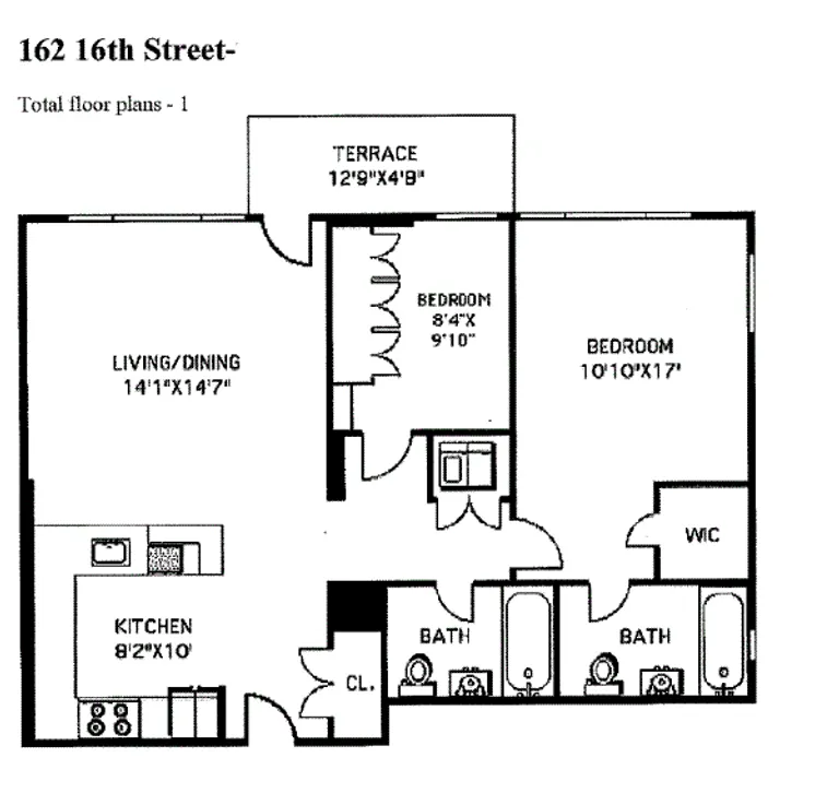 162 16th Street, 6E | floorplan | View 7