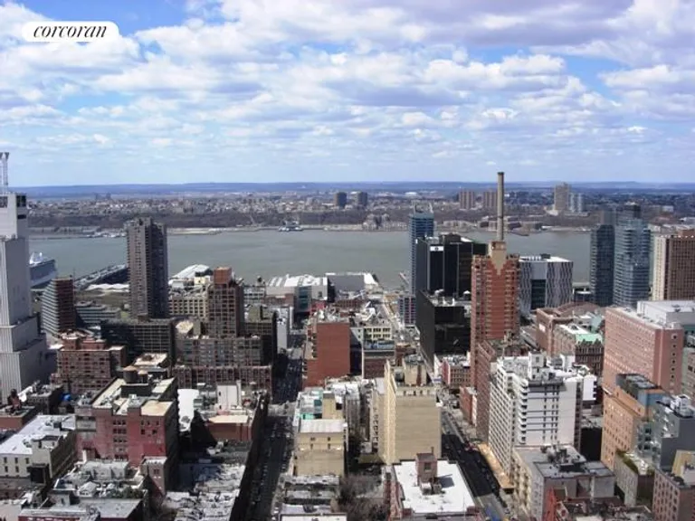 New York City Real Estate | View 322 West 57th Street, 53U | Postcard skyline & river views. | View 5