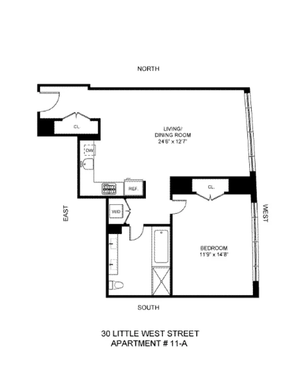 70 Little West Street, 11A | floorplan | View 5