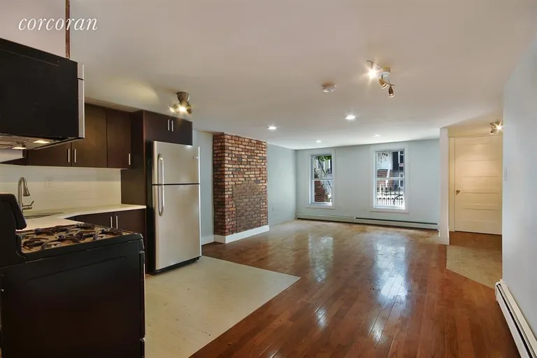 New York City Real Estate | View 166 Covert Street, 1 | Kitchen / Living Room | View 2