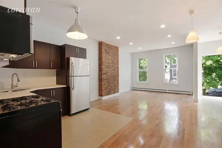 New York City Real Estate | View 166 Covert Street, 2 | Kitchen / Living Room | View 2