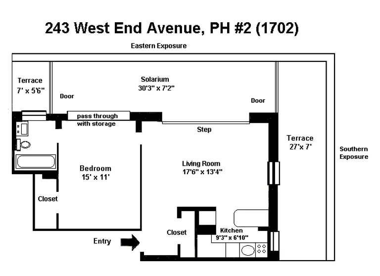 243 West End Avenue, 1702 | floorplan | View 10