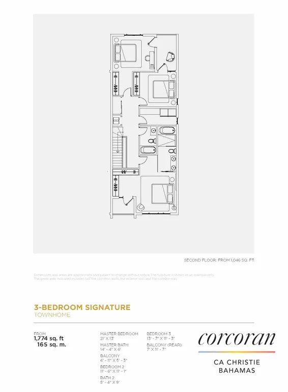 New York City Real Estate | View WestEnd - 3 Bedroom Townhouse | westend_image_17_floorplans_signature_townhouse_upper_floor | View 9