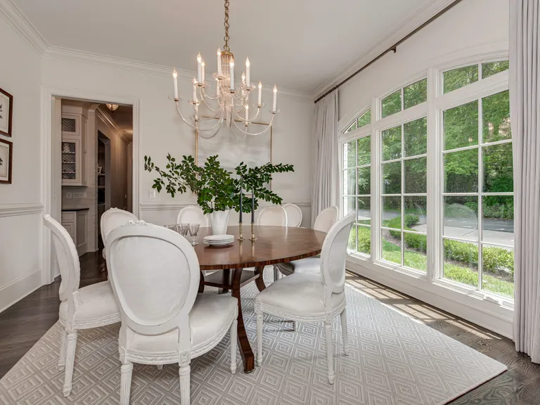 New York City Real Estate | View 2043 Sharon Lane | Dining Room with elegantly curved triple windows | View 5