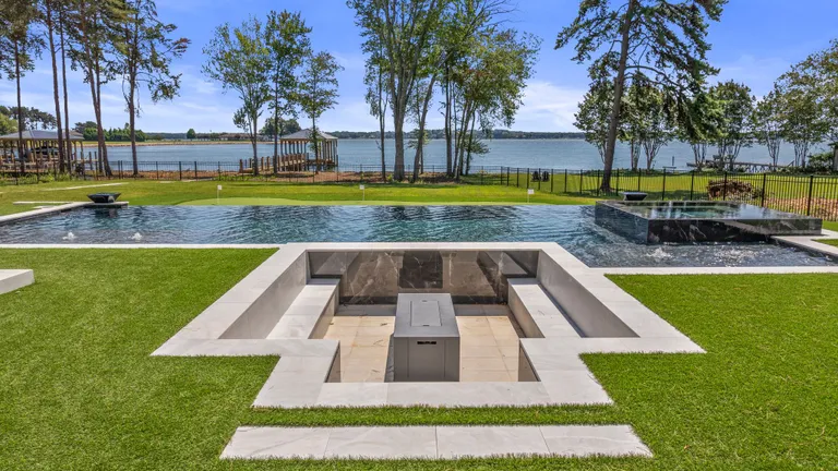 New York City Real Estate | View 123 Saylors Watch Lane | Sunken Firepit with Pool Bar Seating | View 44