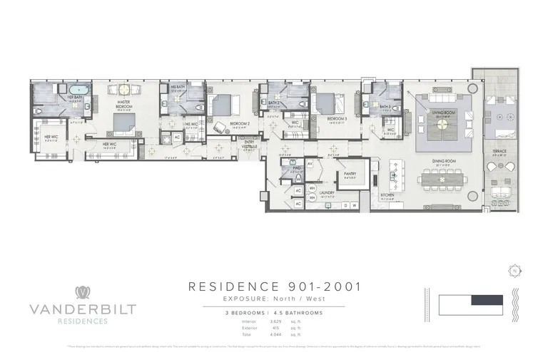 1149 Ashford Avenue Vanderbilt Residences #1701 | floorplan | View 9